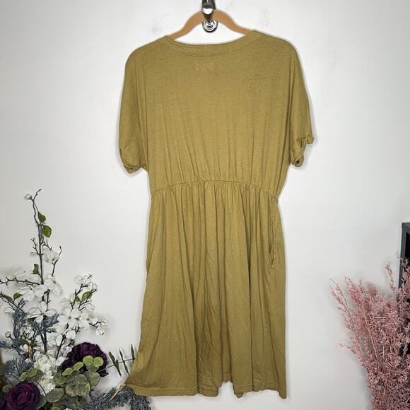 PACT Portside Button Front Dress Organic Cotton Fennel Olive Khaki {RR38} - Picture 4 of 6